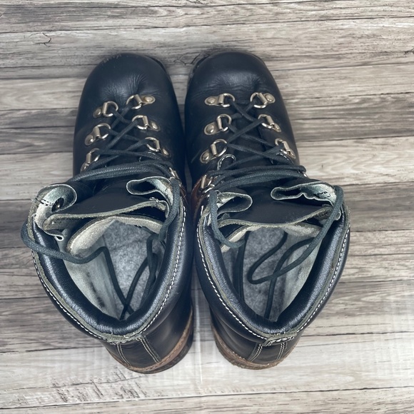 Vintage Kastinger Hiking Boots Black Leather Mountain Vibram Lace Up Size 6.5 - Picture 7 of 10